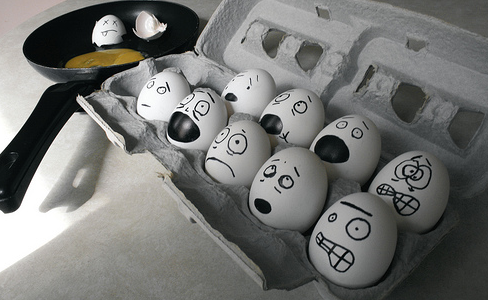 eggs with faces